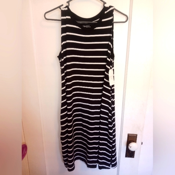 Time and Tru Dresses & Skirts - Time & True Black and White Striped Dress NWT Size M